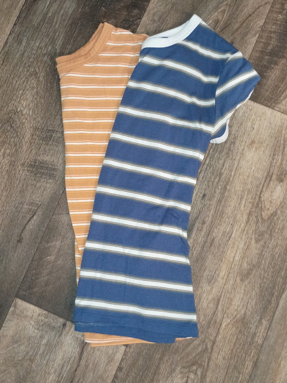 Arizona Jean Co. - Women's Striped Short-Sleeve Tee Set - Blue & Orange - XS